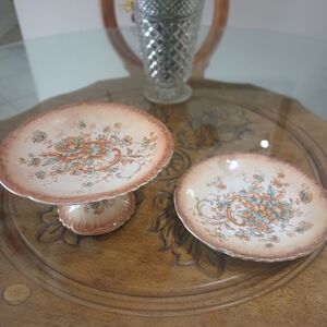 Antique S.F.& Co. England Cake Pedestal And Plate #204439 SEVRES